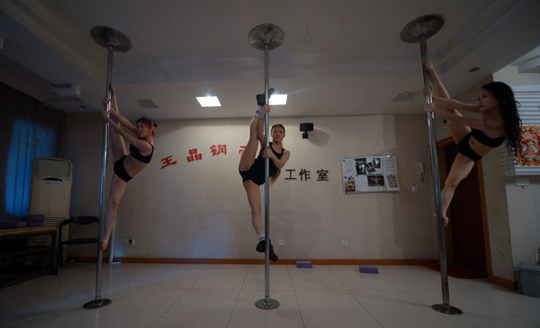 Staying fit through pole dancing