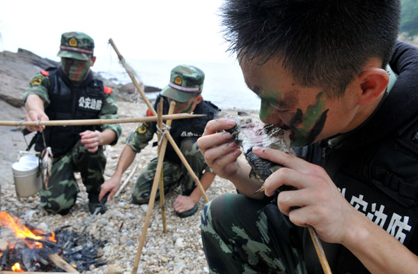 Island training for border soldiers