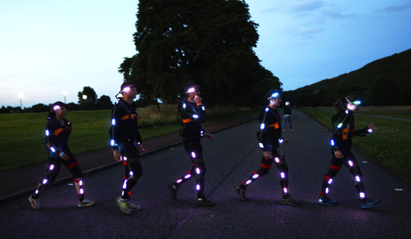 Runners taking part in NVA's Speed of Light walk