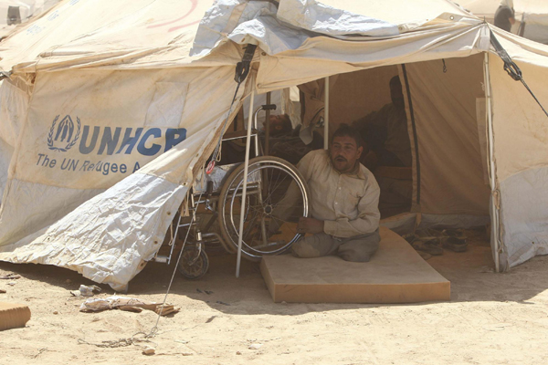 Syrian refugees at Al Zaatri camp in Jordan