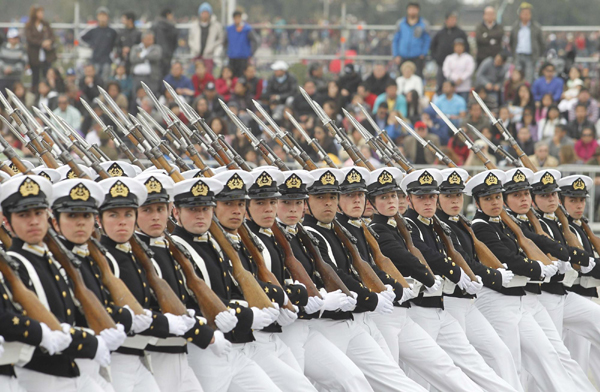 Chile stages military parade