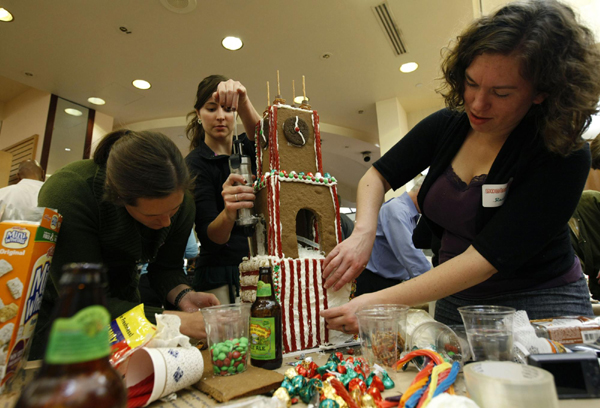 Gingerbread town displayed in Washington