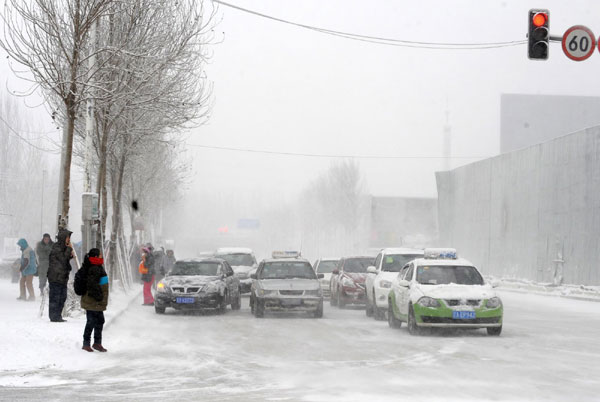 Blizzard hits Shenyang in NE China