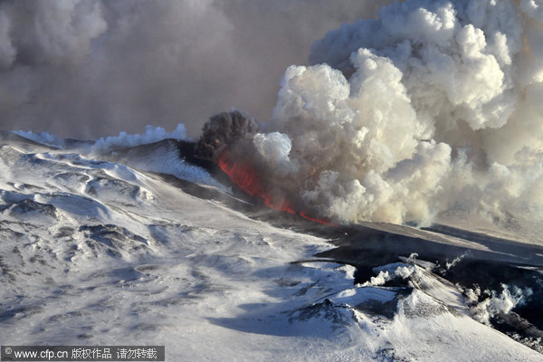 Russian volcano erupts for first time in 36 yrs