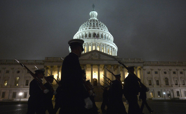 Rehearsal of swearing-in at US capitol