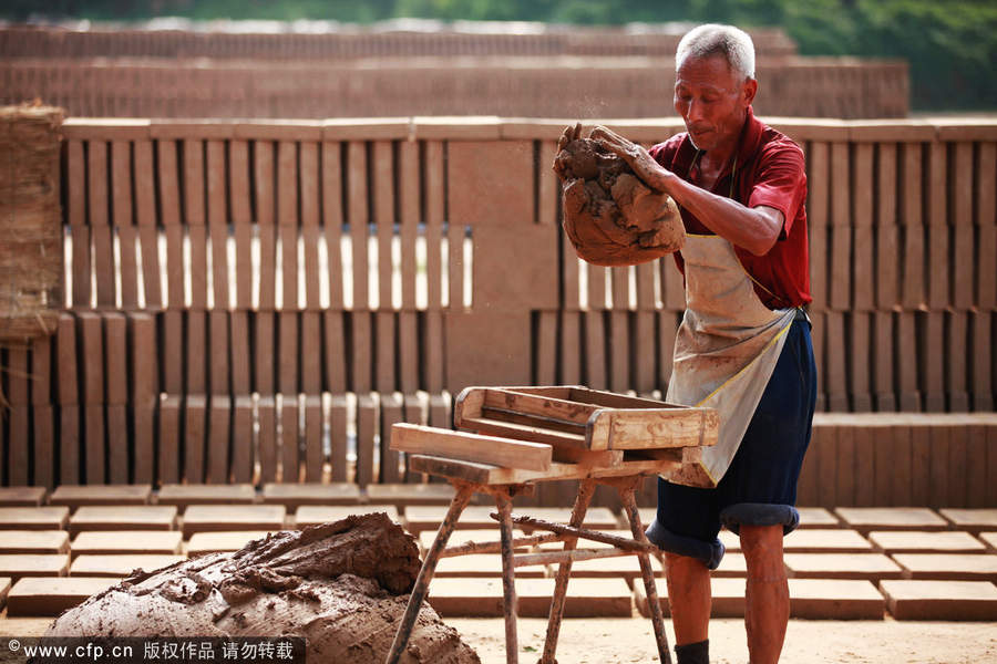 Handmade bricks a crumbling craft