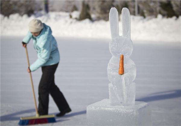 Ice and snow sculptures festival held in Kazakhstan