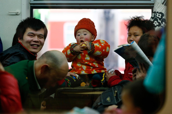 Young travelers during Spring Festival rush