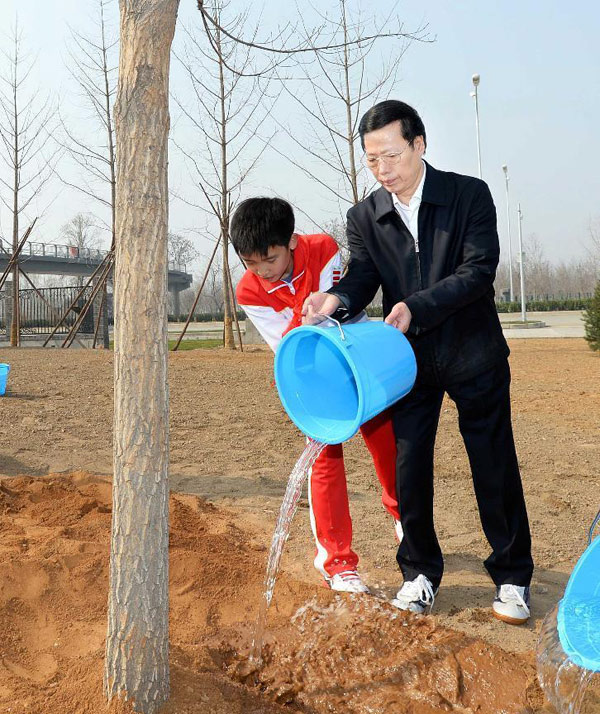 Xi plants trees, promotes 'beautiful China'