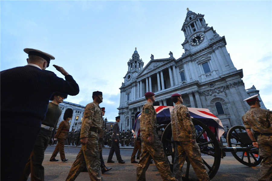 Rehearsal for Margaret Thatcher's funeral