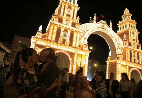 Traditional April fair in Seville, Spain