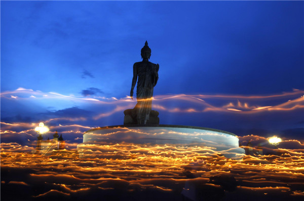 Vesak Day in honor of Buddha in Thailand