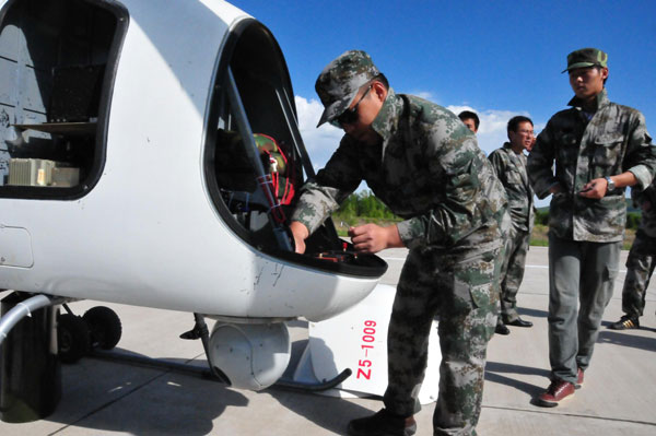 Drone makes maiden flight over N China