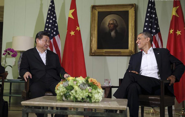 Xi, Obama meet press