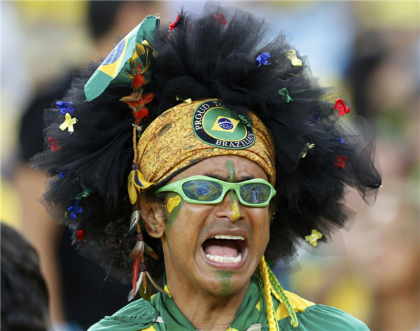 Cheering fans at the Confed Cup final