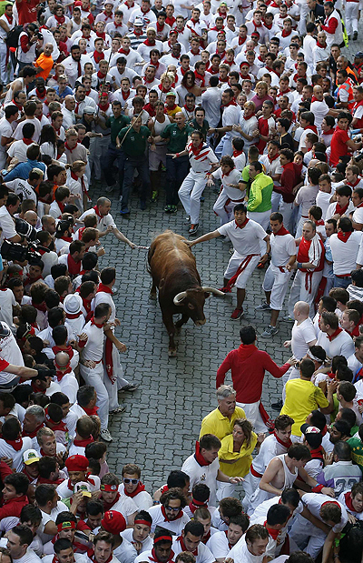 Run with the bulls in Pamplona, Spain