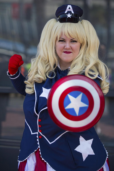 Cosplayers show comic characters in San Diego