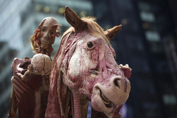 Deconstructed bodies on display at Times Square