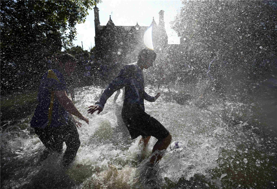 Annual river soccer match trots into village