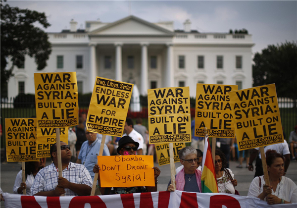 Activists in US protest military action on Syria