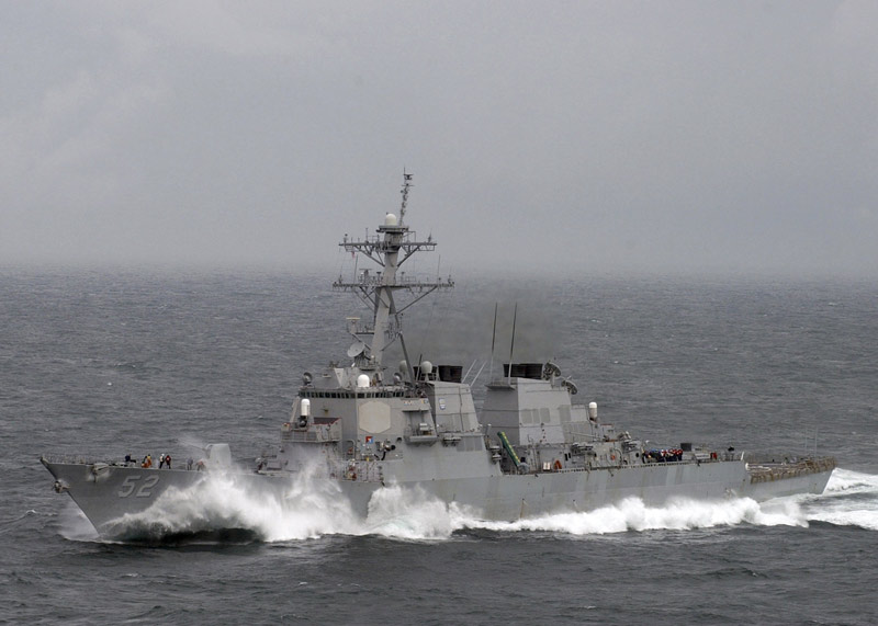 US missile destroyers stand by in Mediterranean