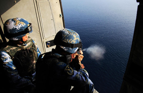 Special troop get shooting training in Gulf of Aden