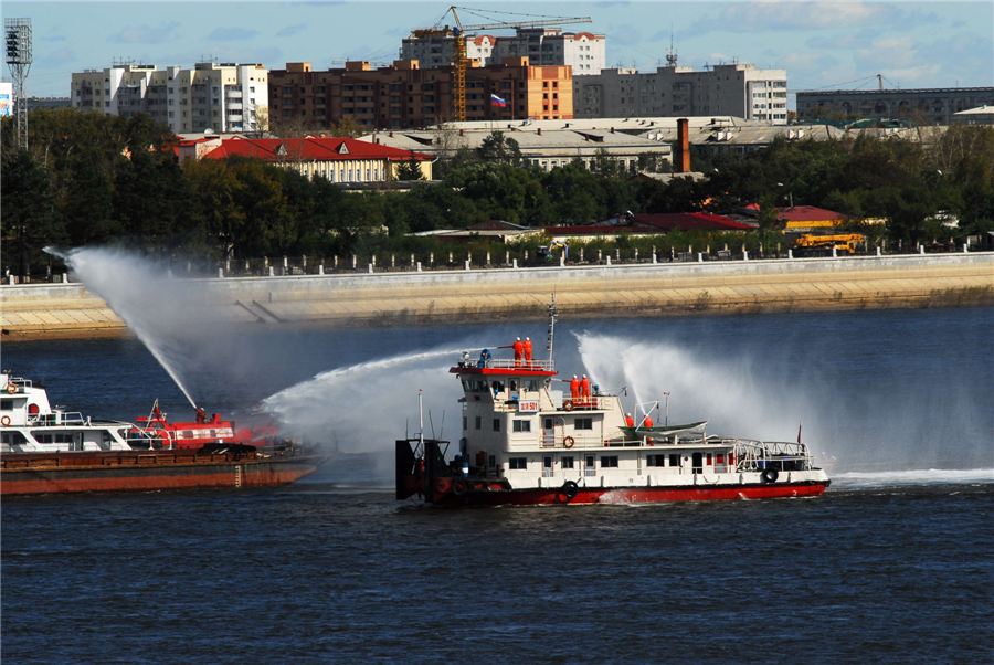 China, Russia launch drill on border river