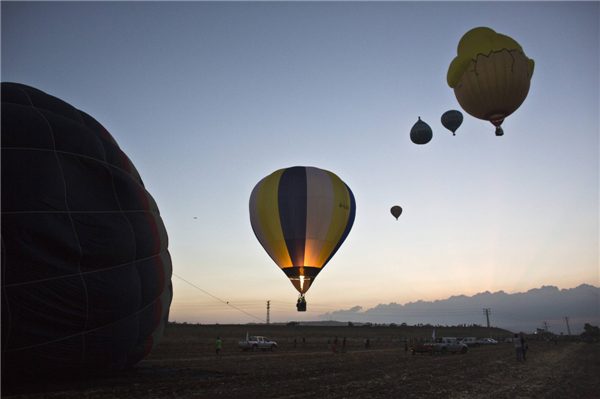 Hot air balloon festival in Israel