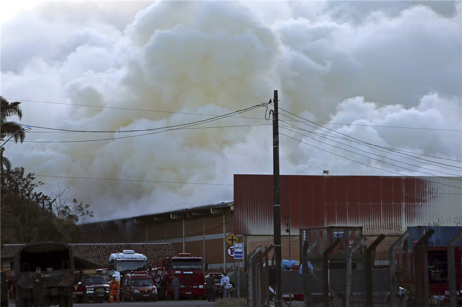 Massive fire erupts at Brazil fertilizer plant