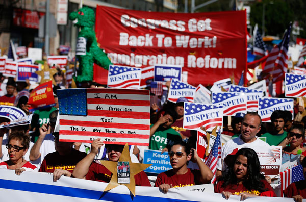 Protesters demand immigration reform in US