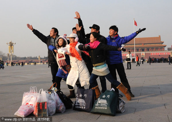 Tian'anmen posing