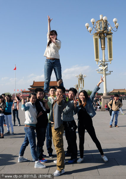 Tian'anmen posing