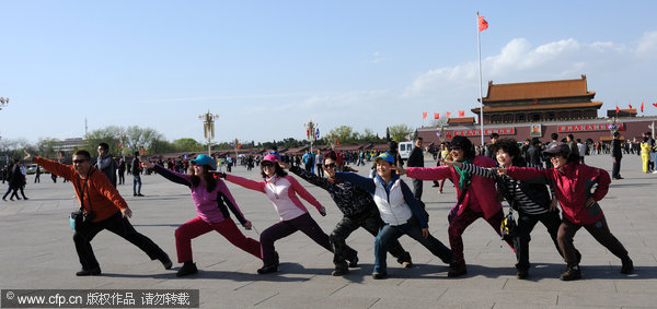 Tian'anmen posing