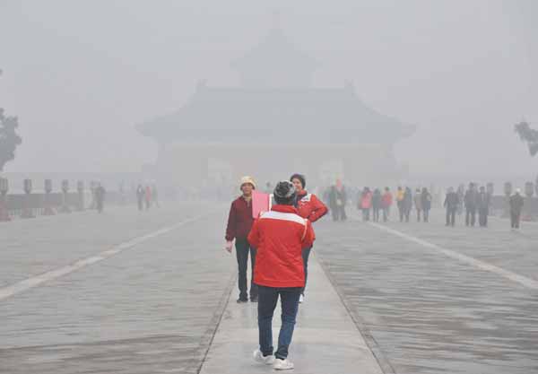 Beijing overspread with heavy smog