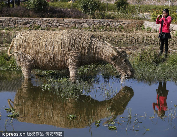 Arty scarecrows in E China