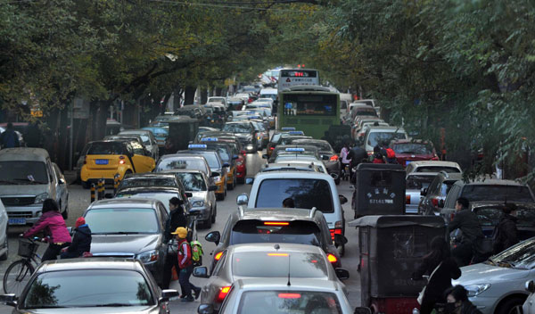 Epic shortage of parking in Beijing