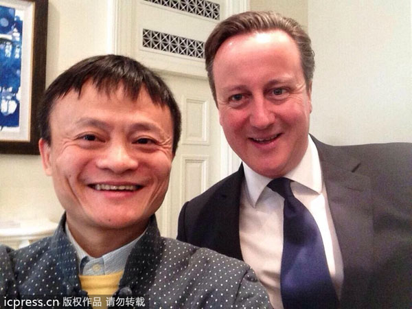 Cameron posts selfie with Jack Ma