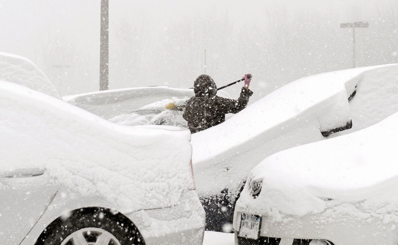 A lake effect band of snow storm covered New York