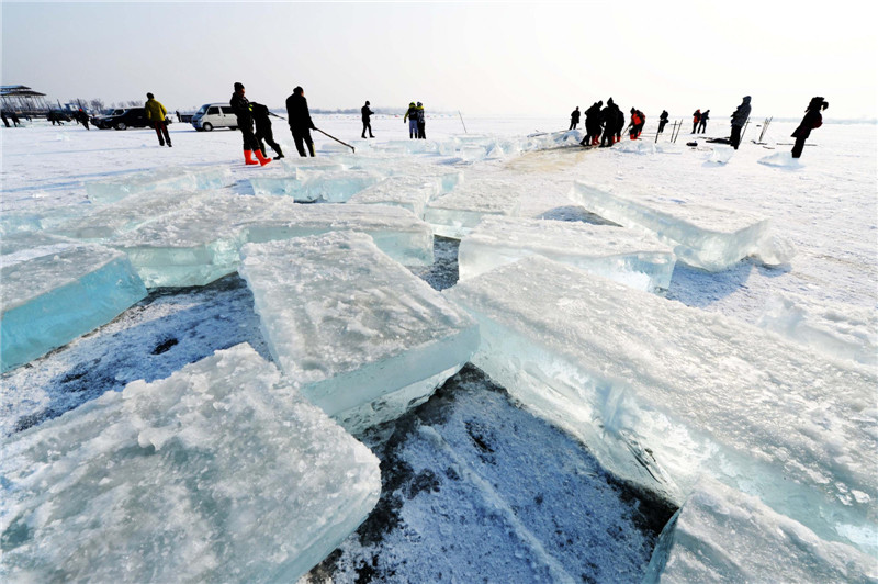 Ice breakers on Songhuajiang River