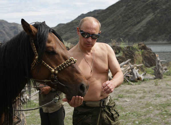 World leaders on horses
