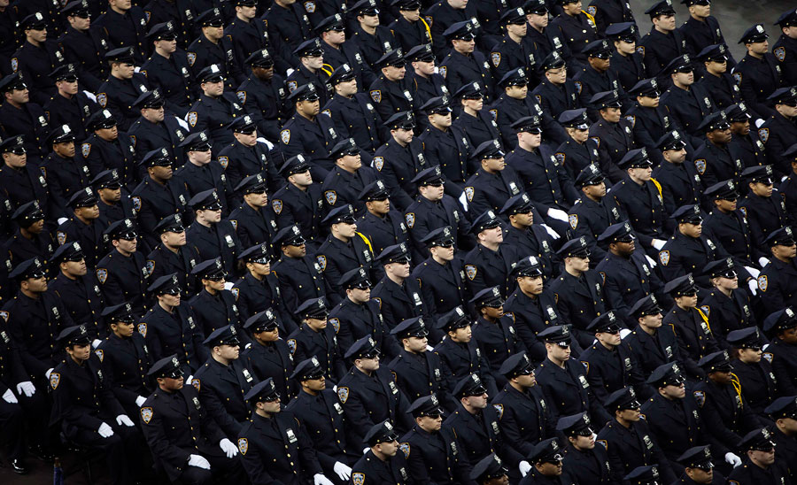 New York police graduates at induction ceremony