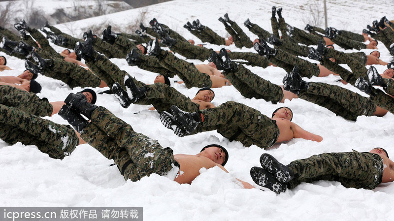 S. Korean soldiers train in the snow[4]- Chinadaily.com.cn