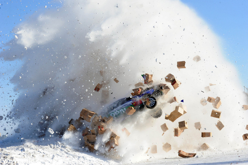 Revving over icy river