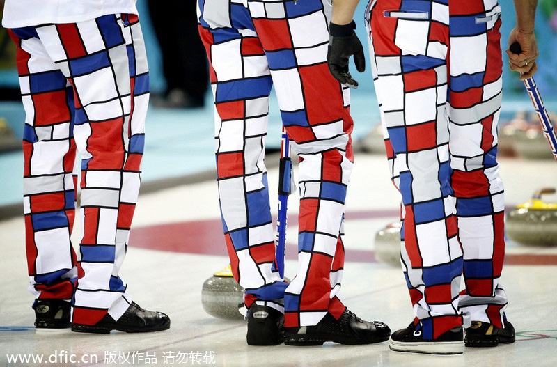 Norwegian curling team has gold-medal taste in pants