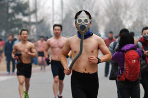 Undie run to beat smog blues