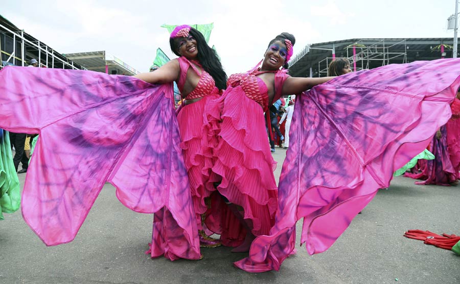 Revellers gather at Trinidad and Tobago Carniv