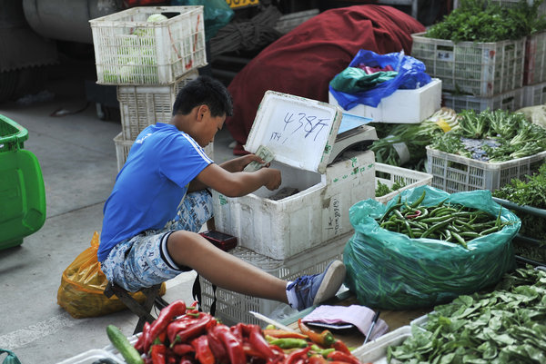 Summer holiday at farmers' market