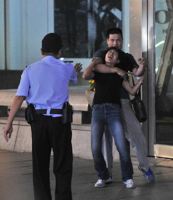 Anti-terror drill in downtown Beijing