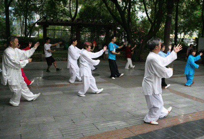 Practicing Tai Chi Chuan in Chengdu
