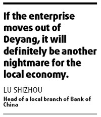 Fears grow in Deyang over company's move